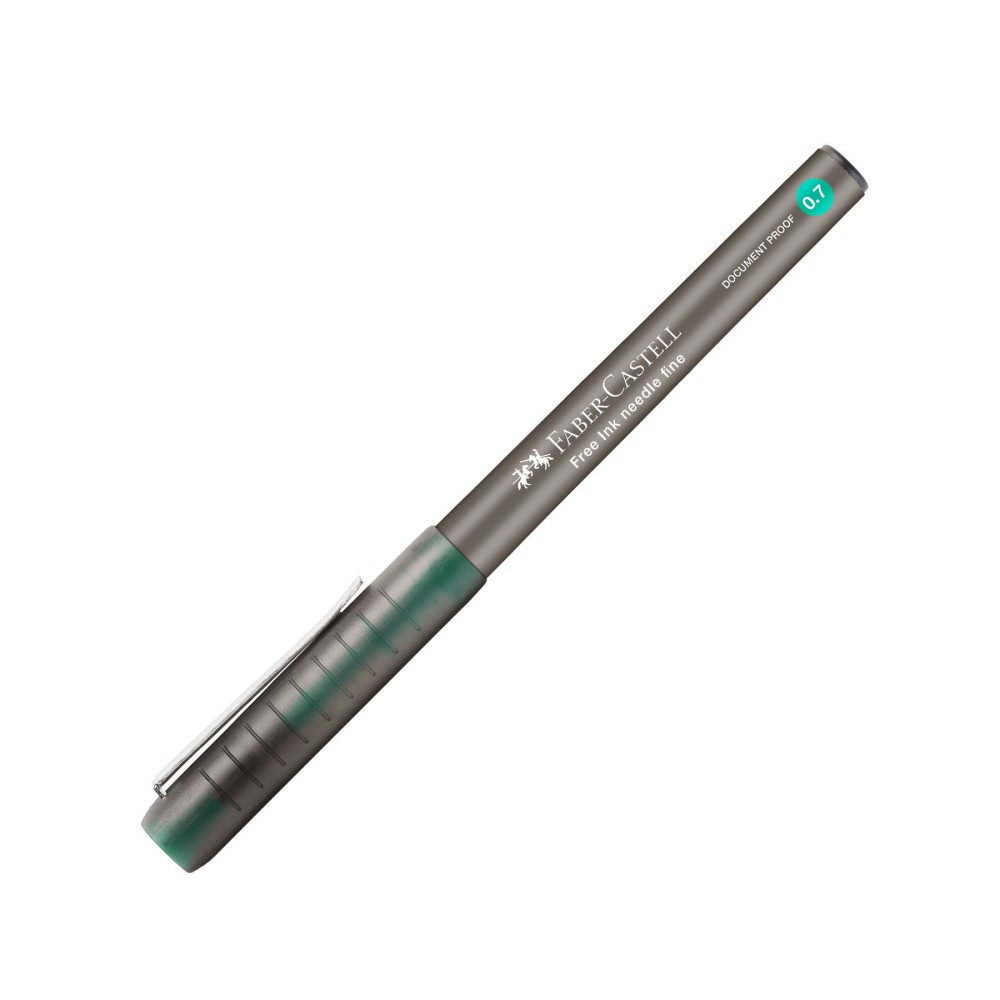 Faber-Castell Ролер Free Ink Needle, 0.7 mm, зелен Faber-Castell Ролер Free Ink Needle, 0.7 mm, зелен