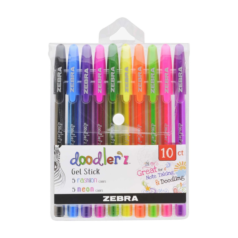 Zebra Гел ролер Doodler`z Gel Stick, 1.0 mm, неонов, 10 цвята Zebra Гел ролер Doodler`z Gel Stick, 1.0 mm, неонов, 10 цвята