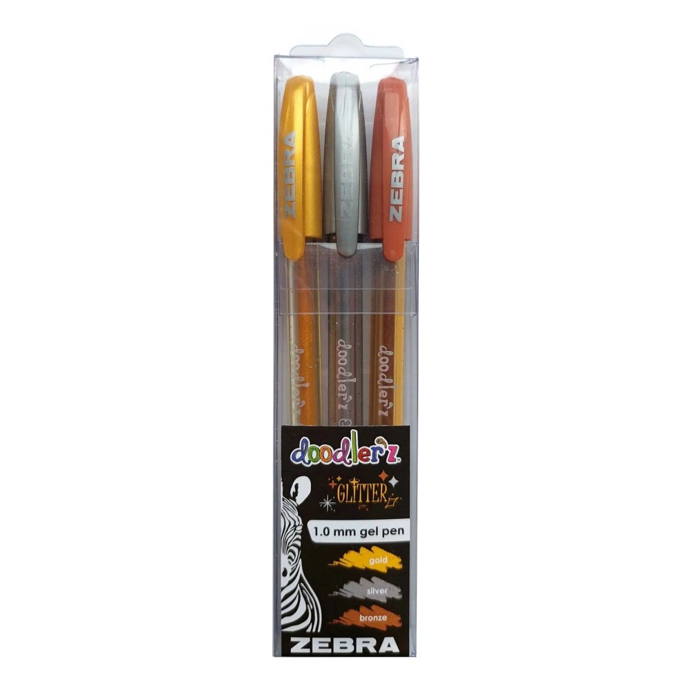 Zebra Гел ролер Doodler`z Gel Stick, 1.0 mm, металиков, 3 цвята Zebra Гел ролер Doodler`z Gel Stick, 1.0 mm, металиков, 3 цвята