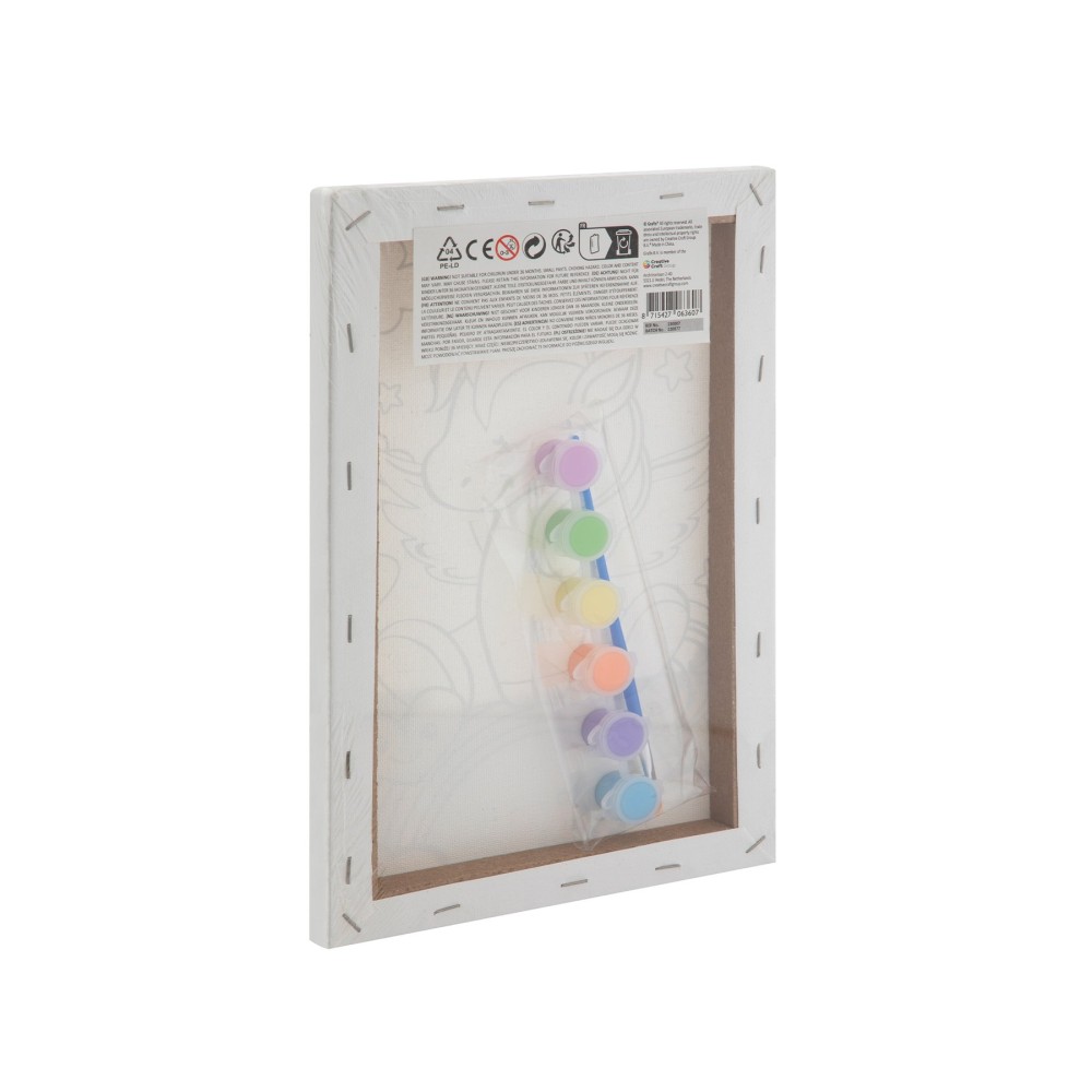 Moxy Платно за оцветяване Еднорог, по номера, с четка и бои, 297 x 195 mm Moxy Платно за оцветяване Еднорог, по номера, с четка и бои, 297 x 195 mm
