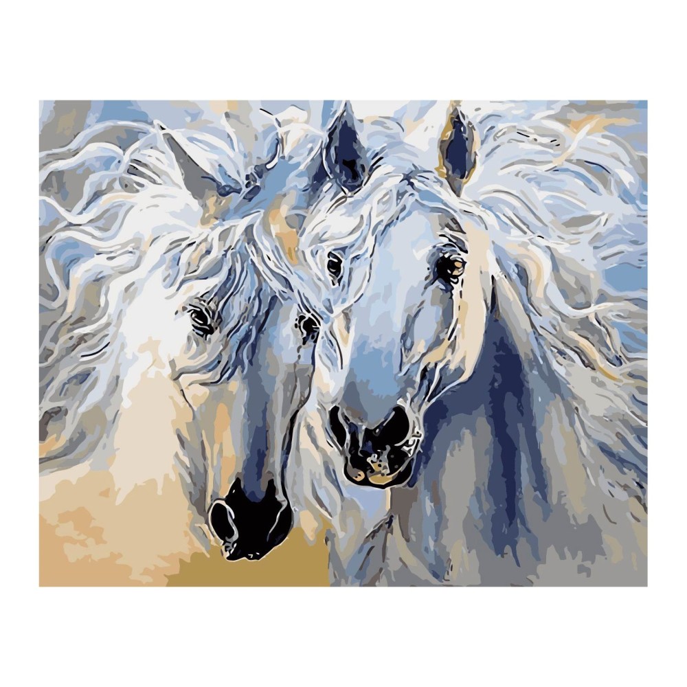 Foska Комплект рисуване по номера Коне, 40 x 50 cm Foska Комплект рисуване по номера Коне, 40 x 50 cm