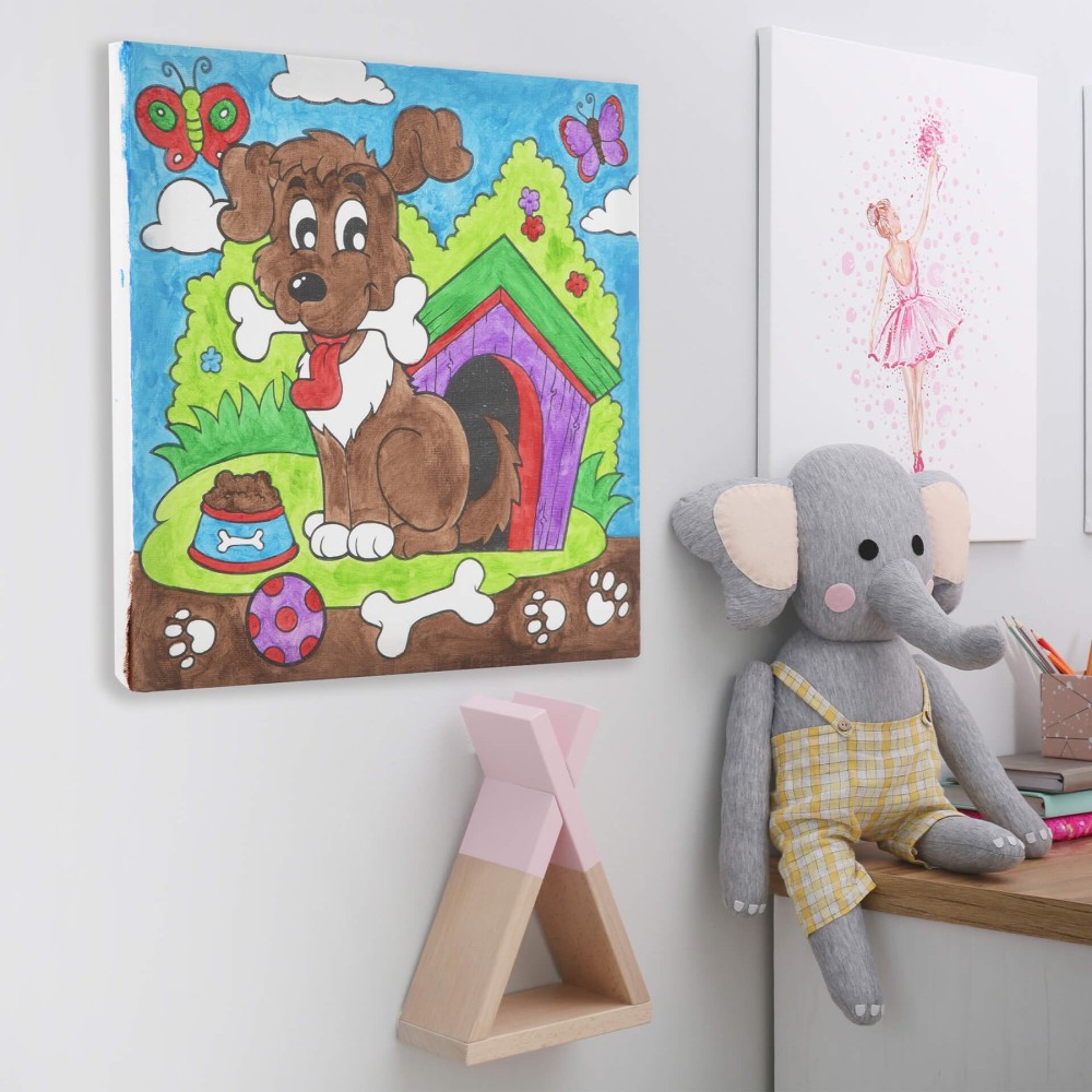 Moxy Комплект рисуване по номера Куче, с 6 бои и 2 четки Moxy Комплект рисуване по номера Куче, с 6 бои и 2 четки