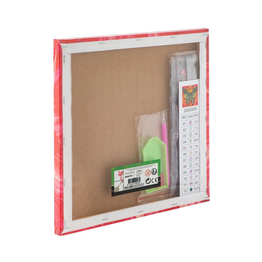 Moxy Платно за рисуване Пеперуда, с мъниста, 30 х 30 cm Moxy Платно за рисуване Пеперуда, с мъниста, 30 х 30 cm