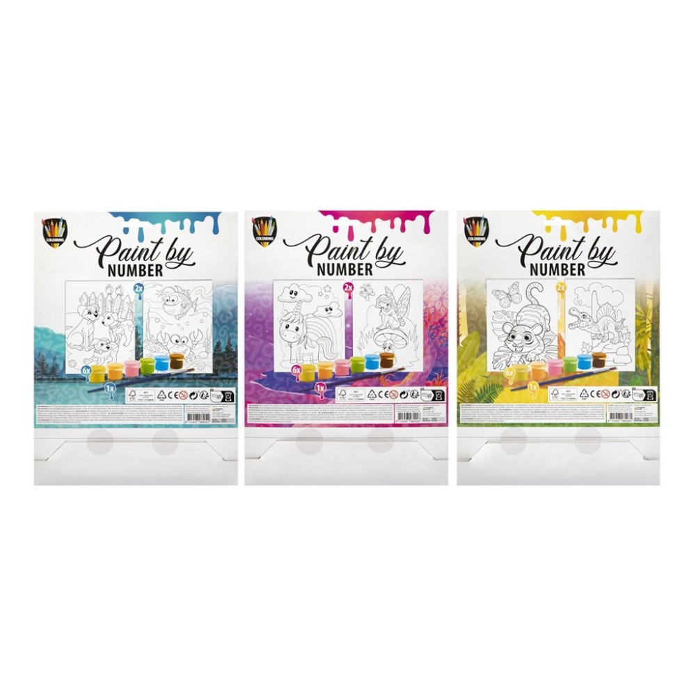 Moxy Комплект рисуване по номера, A4, 2 шаблона, асорти, опаковка 48 Moxy Комплект рисуване по номера, A4, 2 шаблона, асорти, опаковка 48