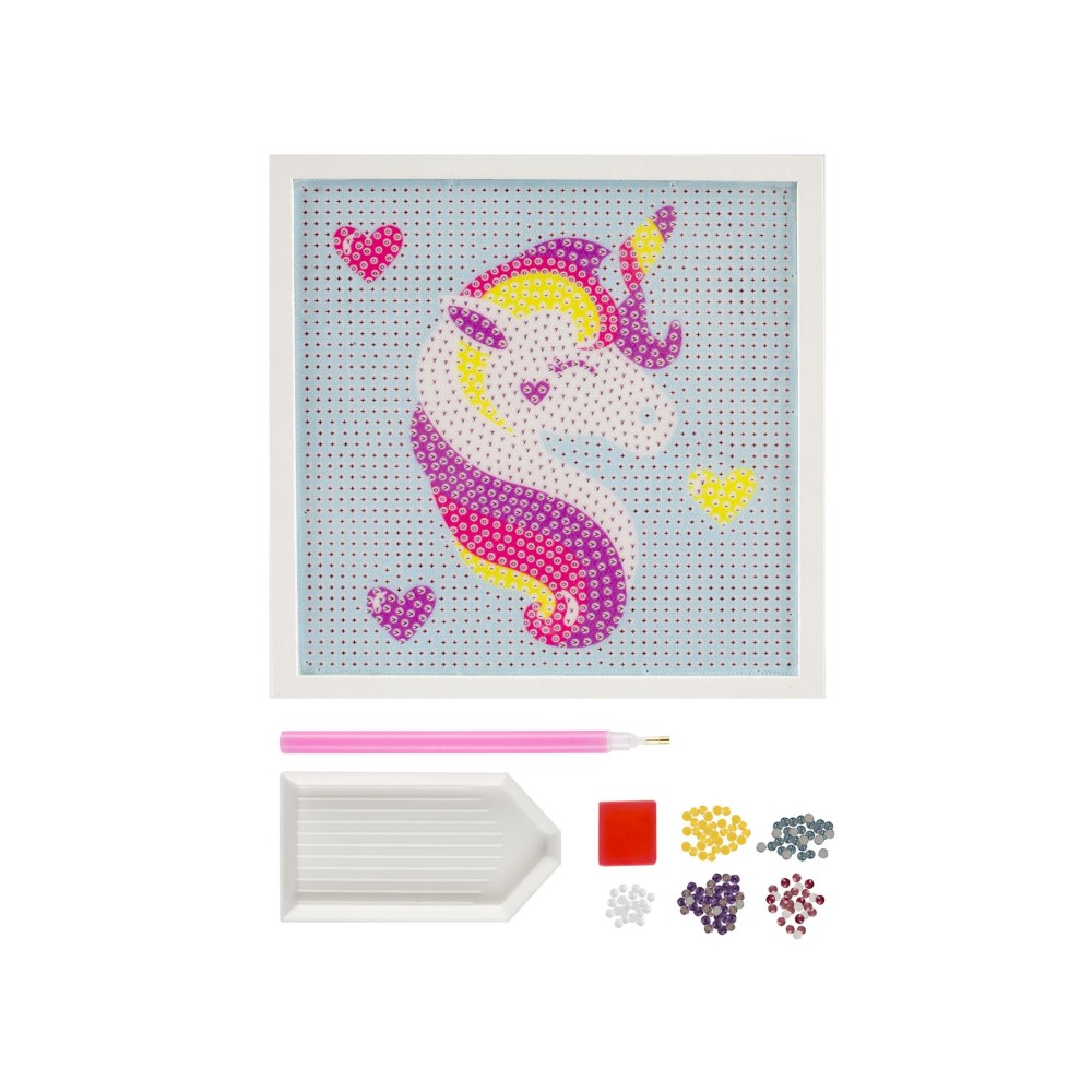 Moxy Рисуване с мъниста Еднорог, с включена рамка, 15 х 15 cm Moxy Рисуване с мъниста Еднорог, с включена рамка, 15 х 15 cm