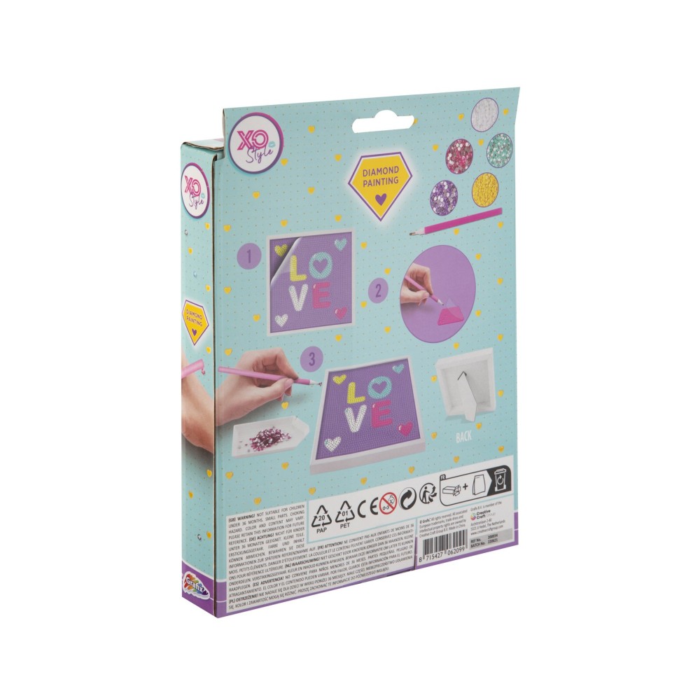 Moxy Рисуване с мъниста Love, с включена рамка, 15 х 15 cm Moxy Рисуване с мъниста Love, с включена рамка, 15 х 15 cm