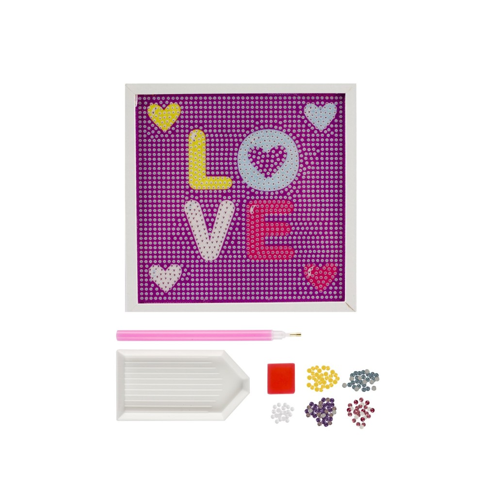 Moxy Рисуване с мъниста Love, с включена рамка, 15 х 15 cm Moxy Рисуване с мъниста Love, с включена рамка, 15 х 15 cm