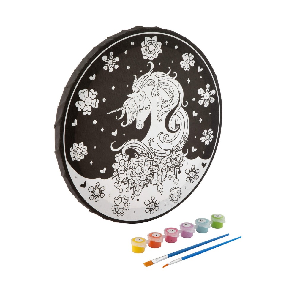Moxy Рисуване по номера Еднорог, с 6 бои, кръг, 30 cm Moxy Рисуване по номера Еднорог, с 6 бои, кръг, 30 cm