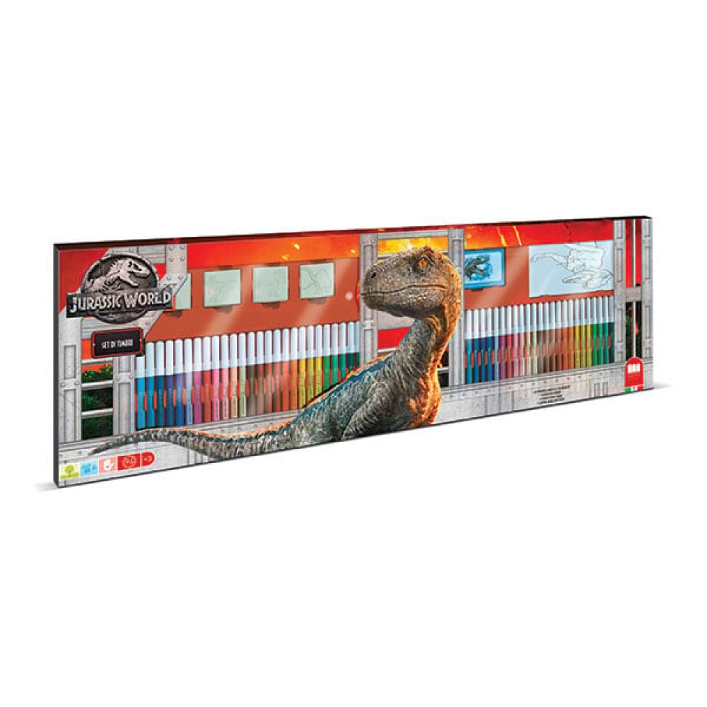 Multiprint Комплект за рисуване Jurassic, с 60 флумастера Multiprint Комплект за рисуване Jurassic, с 60 флумастера