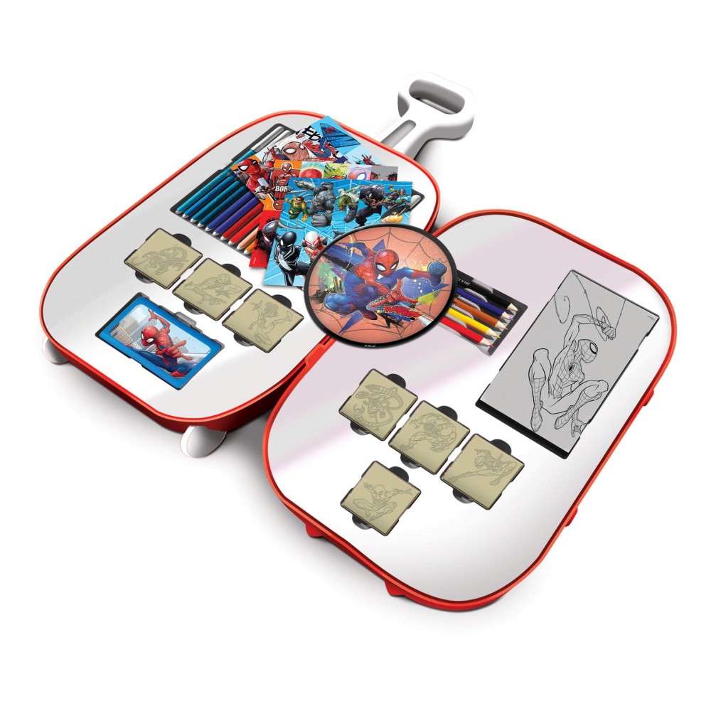 Multiprint Комплект за оцветяване Spiderman, в куфарче, на колела, асорти Multiprint Комплект за оцветяване Spiderman, в куфарче, на колела, асорти