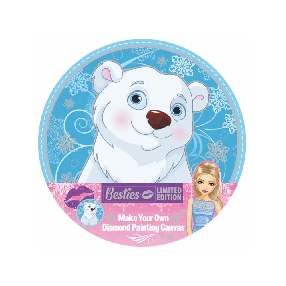 Moxy Платно за рисуване с мъниста Besties - Мечка, кръгло, 30 cm Moxy Платно за рисуване с мъниста Besties - Мечка, кръгло, 30 cm
