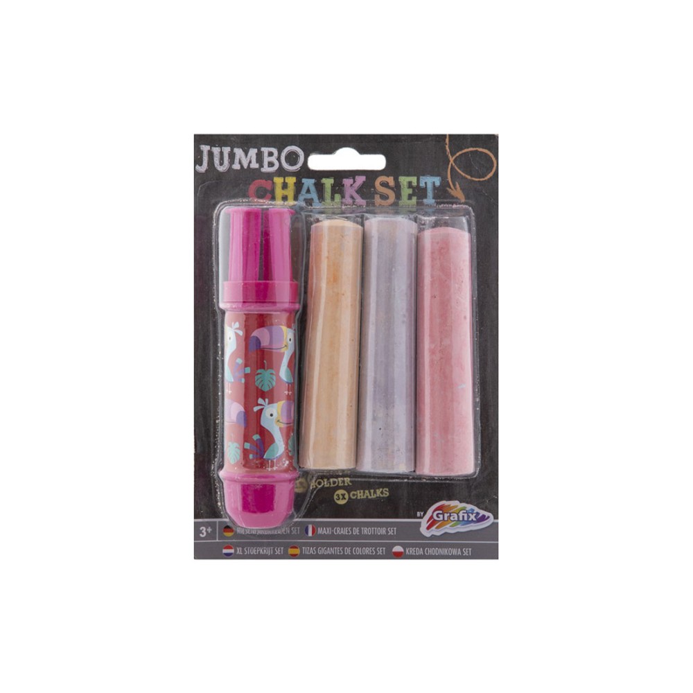 Moxy Държач за тебешири Jumbo, с включени 3 тебешира, в блистер, 48 броя Moxy Държач за тебешири Jumbo, с включени 3 тебешира, в блистер, 48 броя
