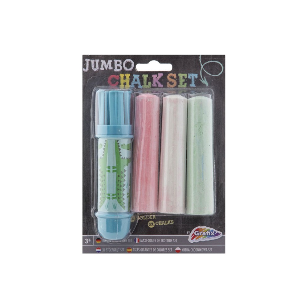 Moxy Държач за тебешири Jumbo, с включени 3 тебешира, в блистер, 48 броя Moxy Държач за тебешири Jumbo, с включени 3 тебешира, в блистер, 48 броя