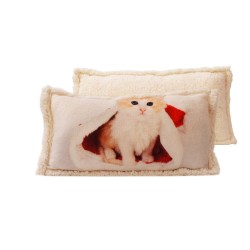 Декоративна възглавница FLEECE печат 30/50 - Коте в Шапка
