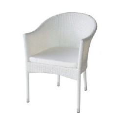 Градински стол 350 бял ратан San Valente