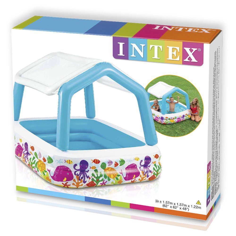 Надуваем детски басейн със сенник 157x157x122см 57470NP Intex Надуваем детски басейн със сенник 157x157x122см 57470NP Intex
