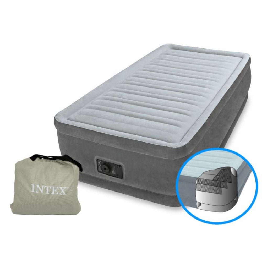 Надуваем матрак с вградена помпа INTEX Twin Comfort Надуваем матрак с вградена помпа INTEX Twin Comfort