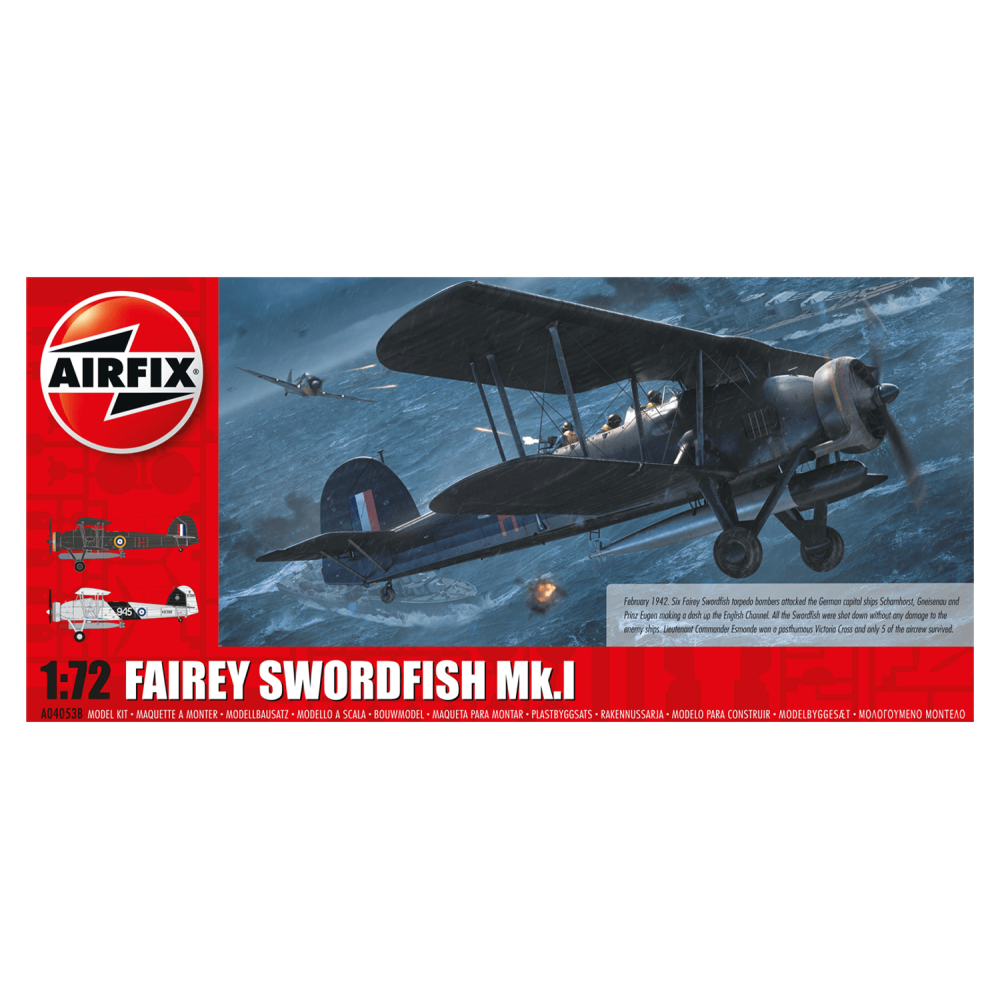 1:72 Британски самолет-торпедоносец Феъри Суордфиш (Риба меч) Мк I (Fairey Swordfish Mk I Channel Dash 80th) 1:72 Британски самолет-торпедоносец Феъри Суордфиш (Риба меч) Мк I (Fairey Swordfish Mk I Channel Dash 80th)