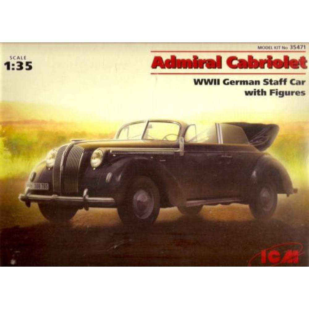 1:35 Германски щабен автомобил Опел Адмирал кабриолет (Opel Admiral Cabriolet) с фигури