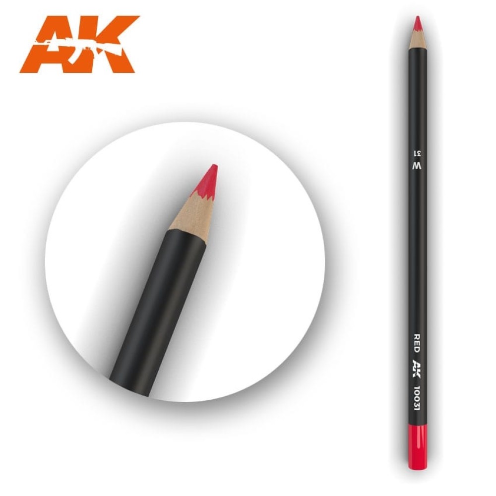 AK10031 Watercolor Pencil Red - Воден молив за моделизъм (1 брой)