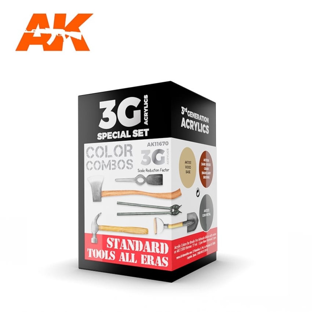 AK11670 STANDARD TOOLS ALL ERAS COMBO - (3 x 17 ml) - Акрилни бои от ново поколение