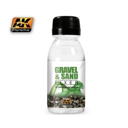 AK118 GRAVEL & SAND FIXER (100 ml) - Лепило на спиртна основа за фиксиране на пясък, ситни камъчета, глина и пръст