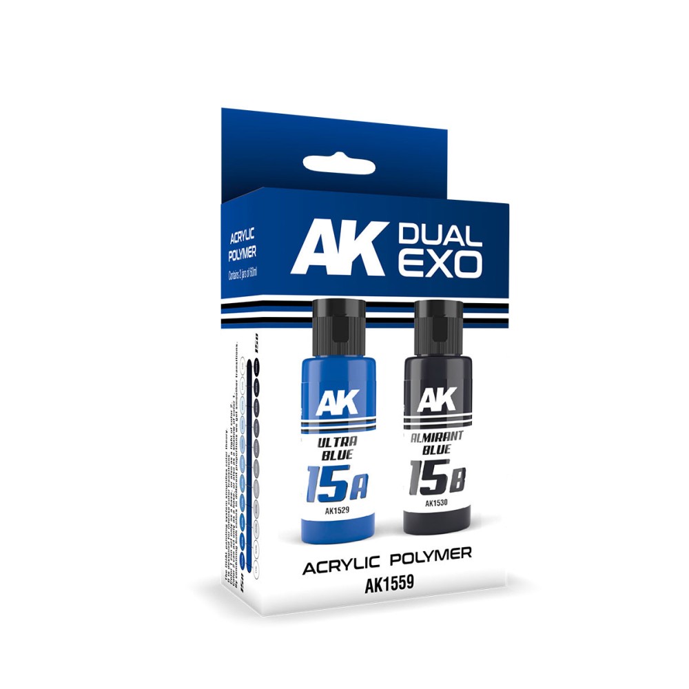 AK1559 ULTRA BLUE & ALMIRANT BLUE (2 x 60 ml) - Комплект акрилни бои DUAL EXO