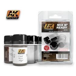 AK616 MIX N READY (4 EMPTY JARS WHITH LABELS) - 4 празни буркачета за съхранение на бои