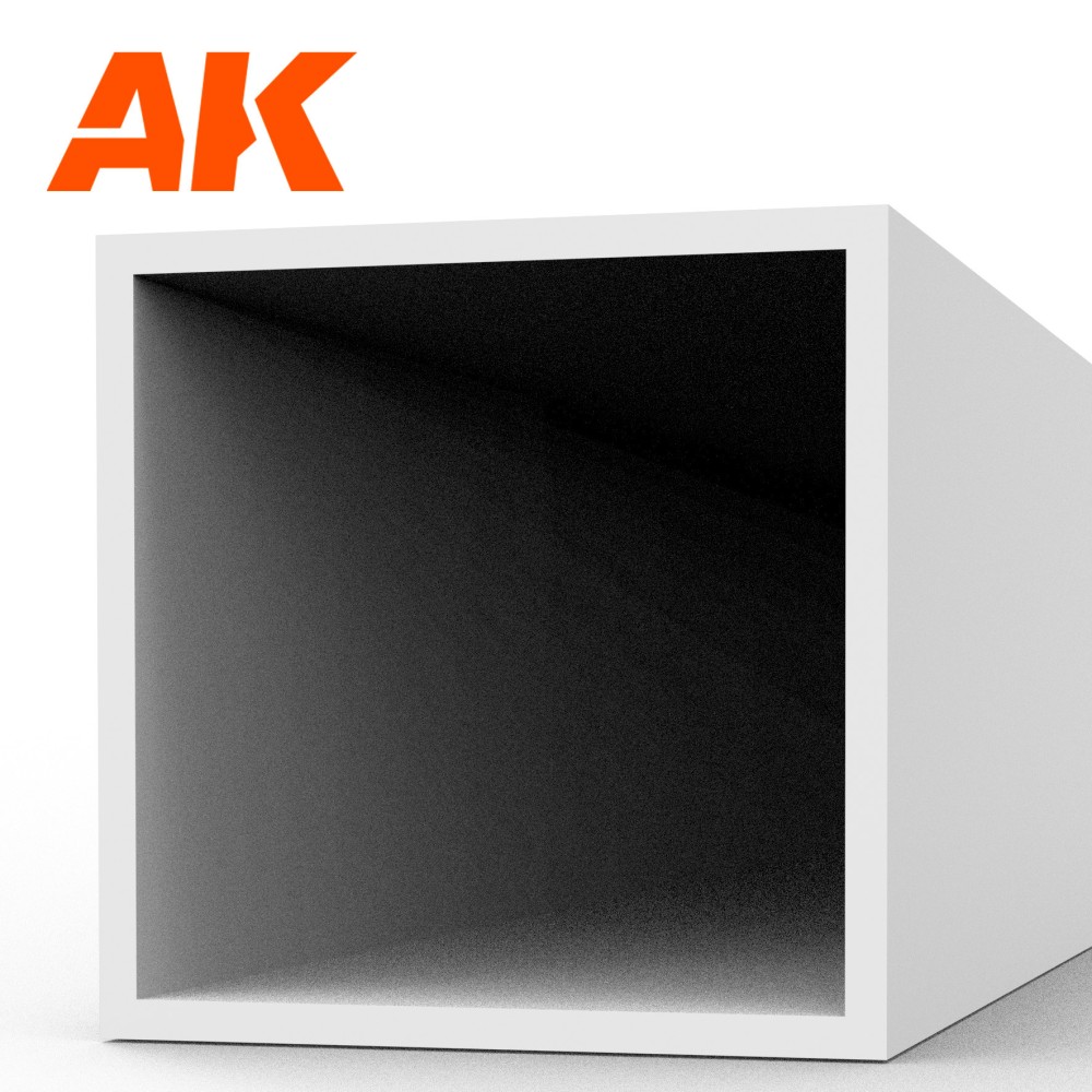 AK6550 Непрозрачна квадратна тръба от полистирол (6.00 x 350mm, 2 броя)