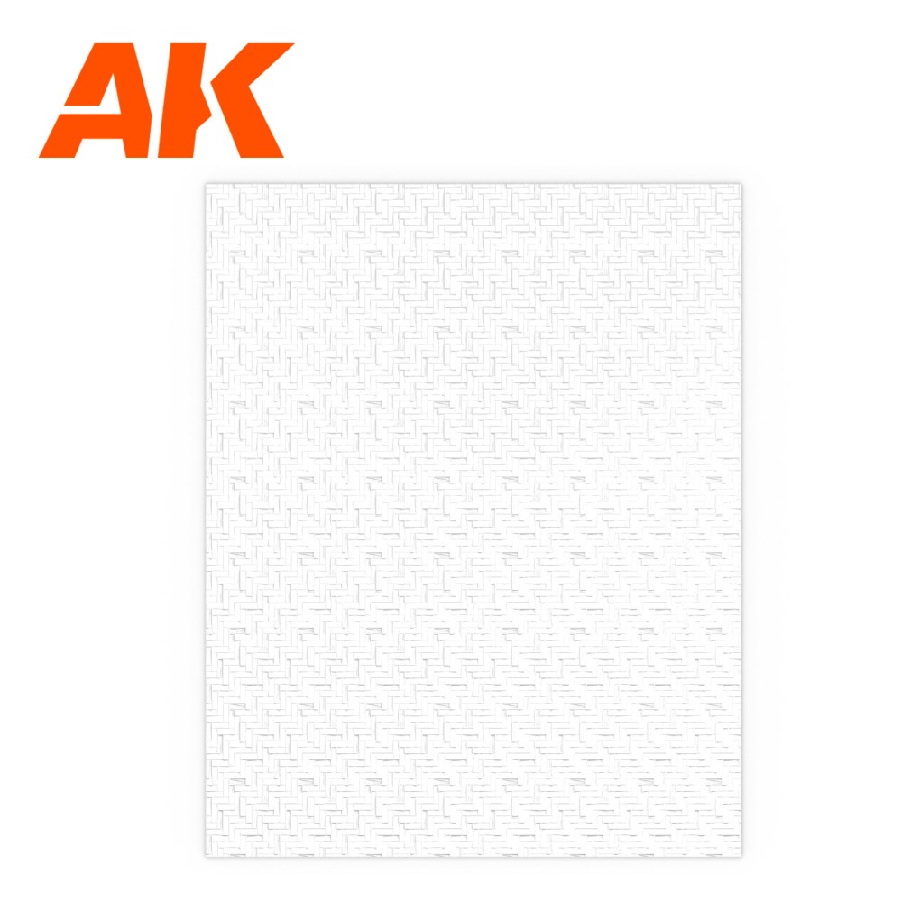 AK6581 Непрозрачен бял полистиренов лист с текстура - ШИПОВА НАСТИЛКА ( 245x195, 1 брой)