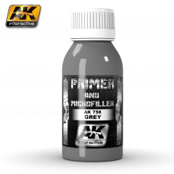 AK758 GREY PRIMER AND MICROFILLER (100 ml) - Сив грунд за серия металайзери Xtreme