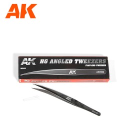 AK9162 HG Ъглова пинсета 02 с плосък край