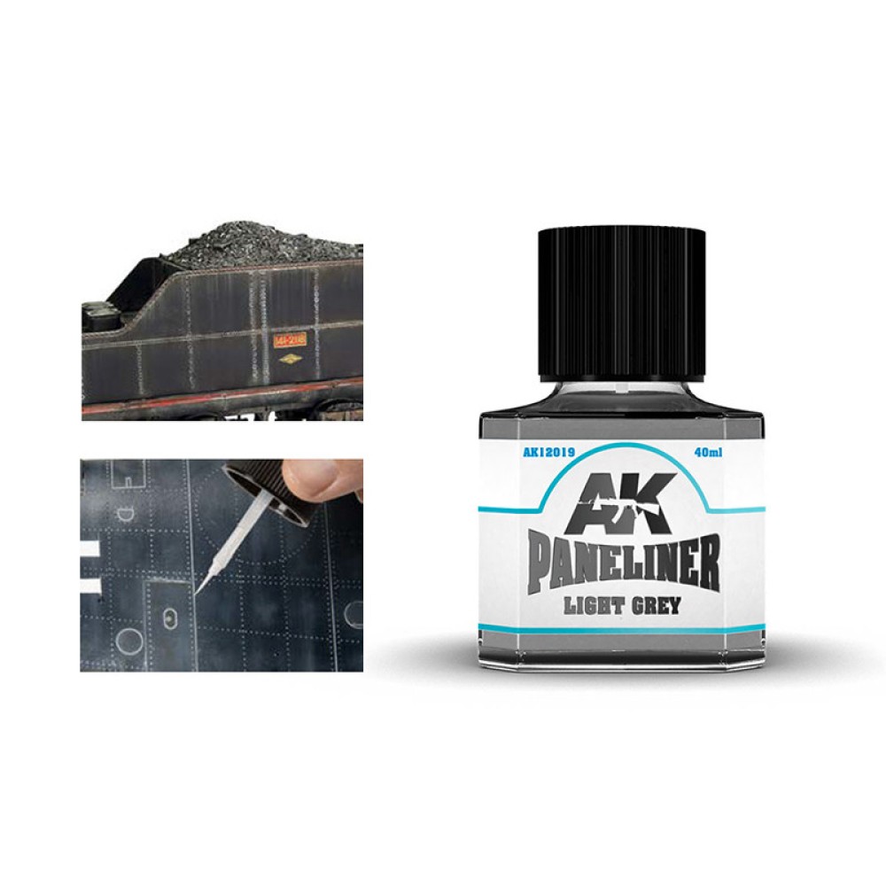 AK12019 Контур за панели, светло сиво Light Grey Paneliner (40 ml), емайлова боя