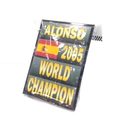 Умален модел на F1 табела 2005 Фернандо Алонсо, световен шампион (2005 Fernando Alonso World Champion F1 Sign)