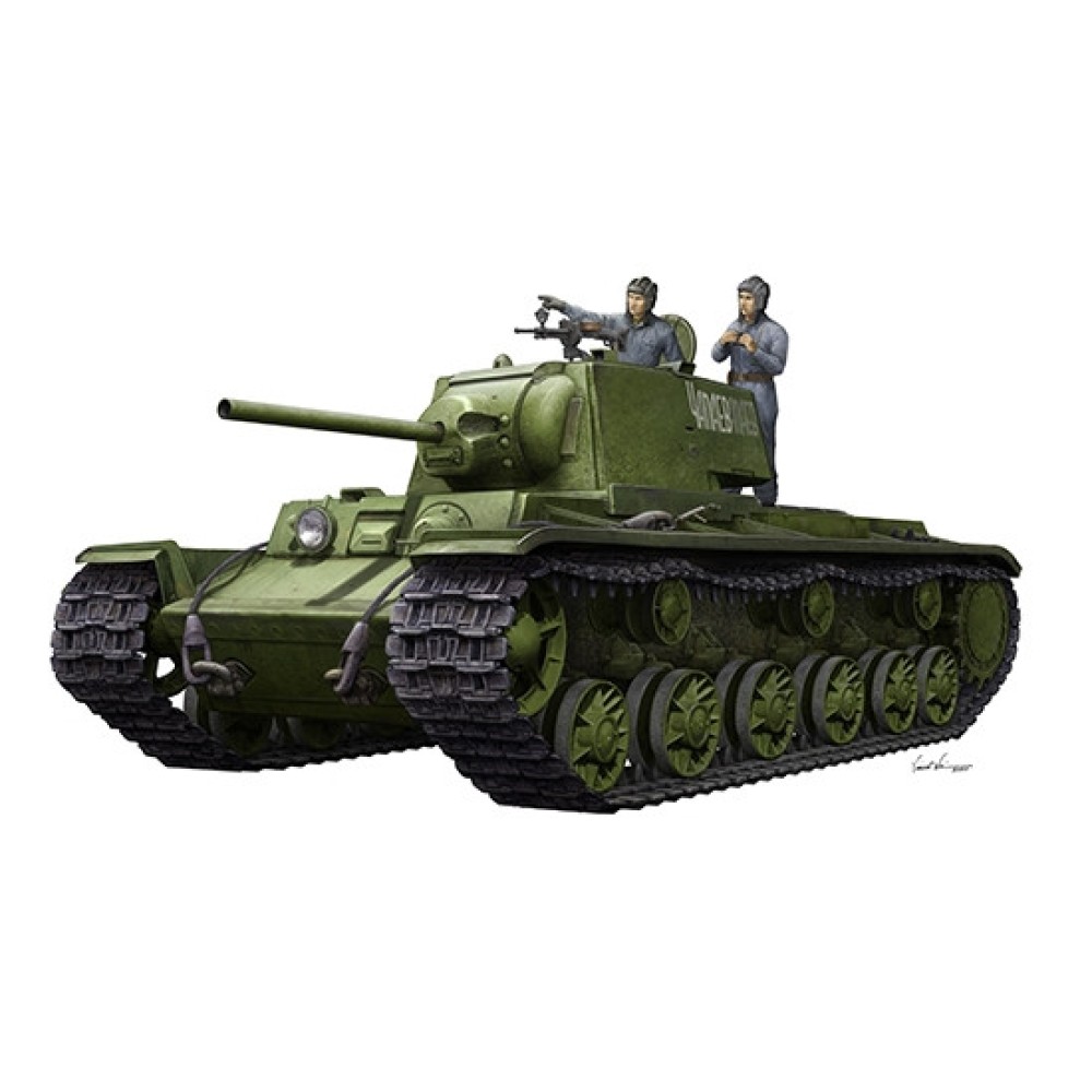 1:35 Съветски танк КВ-1 1942 (KV-1 1942) с опростен купол и екипаж 1:35 Съветски танк КВ-1 1942 (KV-1 1942) с опростен купол и екипаж
