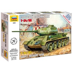 1:72 Съветски среден танк T-34/85 Soviet Medium Tank WWII - сглобка без лепило