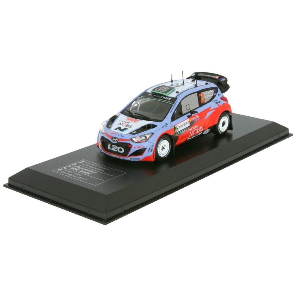 Hyundai I20 WRC #20 H. Paddon/J. Kennard, Italia Sardegna, blue/red 2015 Hyundai I20 WRC #20 H. Paddon/J. Kennard, Italia Sardegna, blue/red 2015