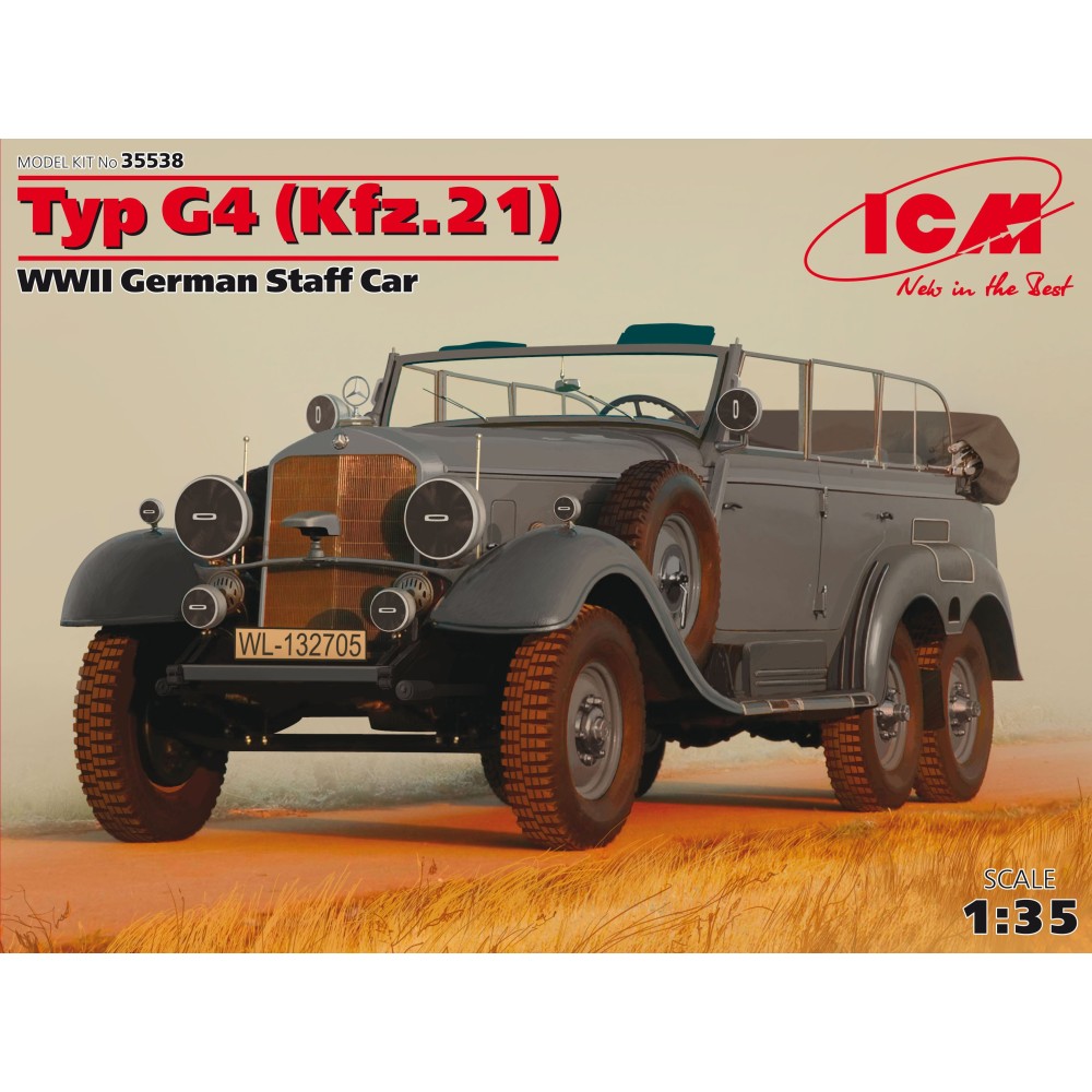 1:35 Германски военен автомобил Мерцедес Тип Г4 (Typ G4 (Sonderkraftfahrzeug 21), WWII German Staff Car) 1:35 Германски военен автомобил Мерцедес Тип Г4 (Typ G4 (Sonderkraftfahrzeug 21), WWII German Staff Car)