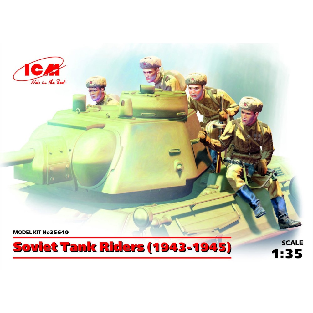 1:35 Съветска пехота 1943-1945 (Soviet Tank Riders, 1943-1945) (100% нови отливки) - 4 фигури