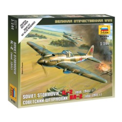 1:144 Съветски щурмови самолет Ил-2 Ilyushin IL-2 Stormovik - сглобка без лепило