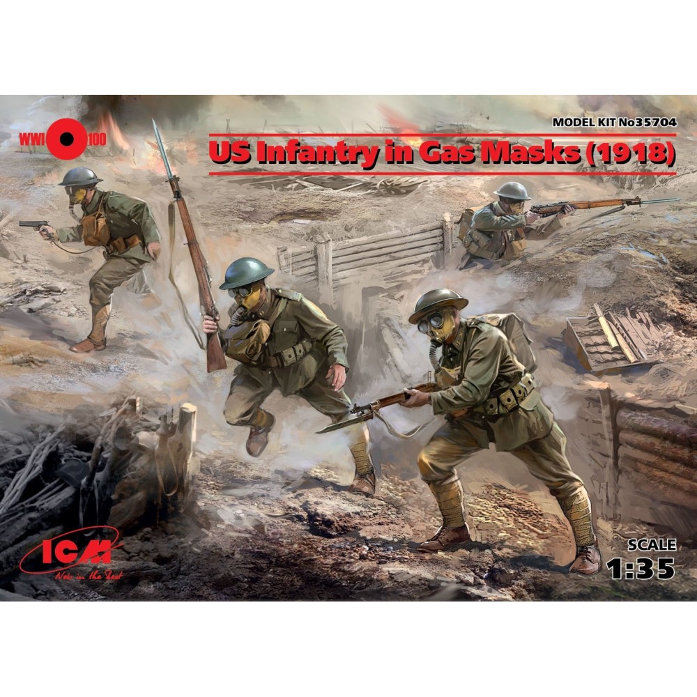 1:35 Американски пехотинци с противогази (US Infantry in Gas Masks) (1918) (4 фигури) 1:35 Американски пехотинци с противогази (US Infantry in Gas Masks) (1918) (4 фигури)