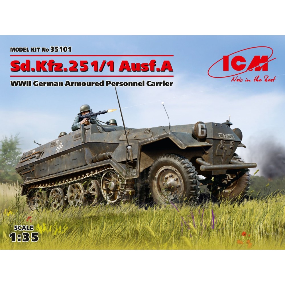 1:35 Германски бронетранспортьор Sonderkraftfahrzeug 251/1 Ausf.A (Sonderkraftfahrzeug 251/1 Ausf.A, WWII German Armoured Personnel Carrier) (100% нови отливки) 1:35 Германски бронетранспортьор Sonderkraftfahrzeug 251/1 Ausf.A (Sonderkraftfahrzeug 251/1 Ausf.A, WWII German Armoured Personnel Carrier) (100% нови отливки)