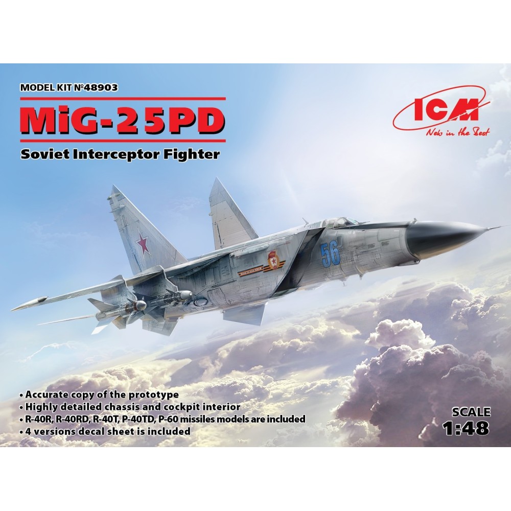 1:48 Съветски прехващач МиГ-25 ПД (MiG-25 PD, Soviet Interceptor Fighter) 1:48 Съветски прехващач МиГ-25 ПД (MiG-25 PD, Soviet Interceptor Fighter)