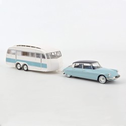 Citroen DS 19 1959 - Bleu Nuage & Aubergine & Caravane Henon