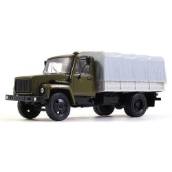 GAZ-3309 Flatbed Truck with Tent, Khaki