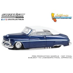Mercury Eight Chopped Top Convertible 1950 - Dark Blue Metallic with Light Blue Pinstripes and White Top - California Lowriders Series 4