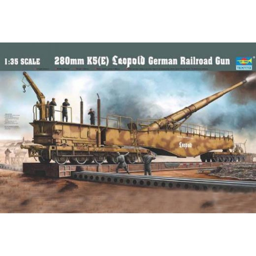 1:35 Германско железопътно 280 мм оръдие К5 Е Леопард (K5 E Leopold) 1:35 Германско железопътно 280 мм оръдие К5 Е Леопард (K5 E Leopold)