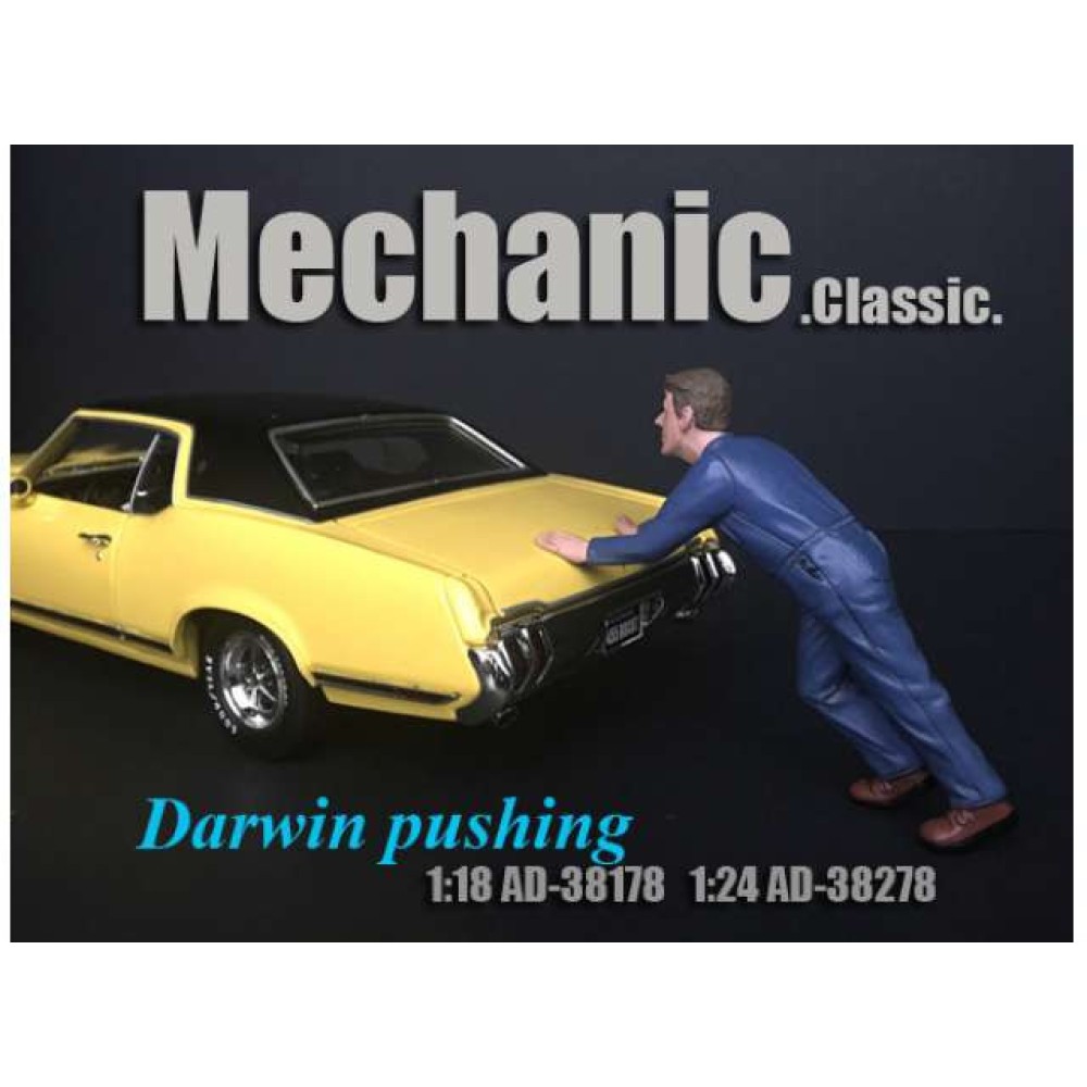 Умалена фигура - Механик със син гащеризон (MECHANIC DARWIN PUSHING) (1:24)