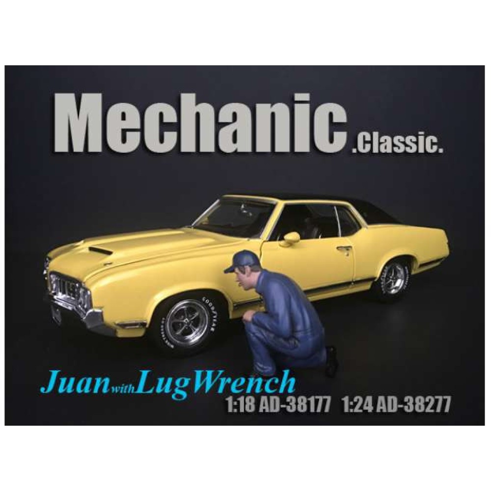 Умалена фигура - Механик със син гащеризон (MECHANIC JUAN WITH LUG WRENCH) (1:24)