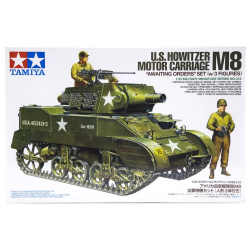 1:35 Американско самоходно оръдие M8 (U.S. Howitzer Motor Carriage M8) "Очакващи заповеди" (с 3 фигури)